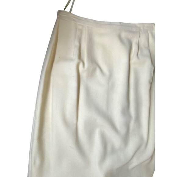 Vintage Nolan Miller 3-Piece Cream Skirt Suit Set Beaded Jacket Size 14 Eighties - Picture 6 of 10